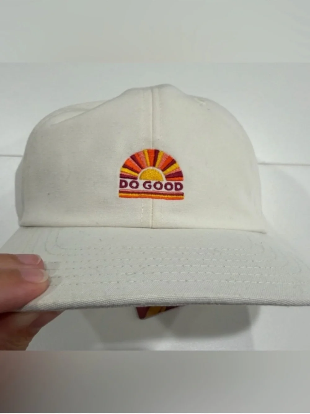 Cotopaxi Sunrise Dad Hat Adult Cap White Cream NWT Curved Brim Adjustable Strap
